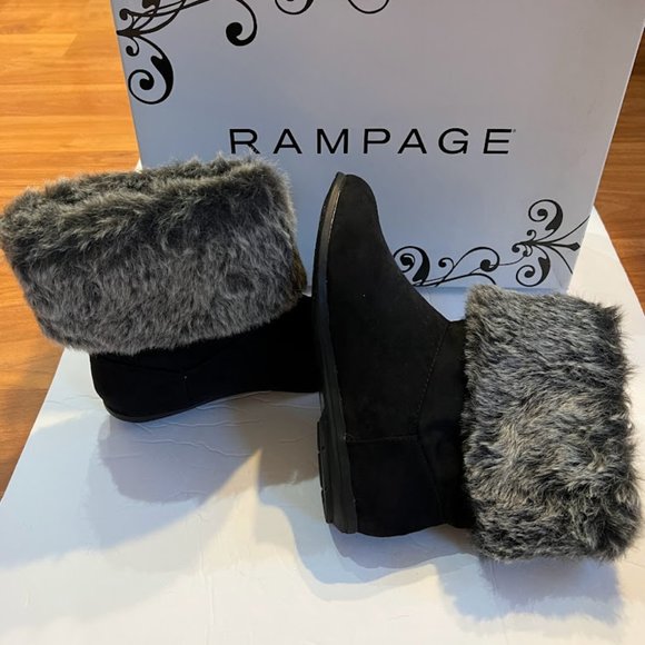 New Womens Faux Fur Ankle Fashion Boots NIB - Picture 5 of 9